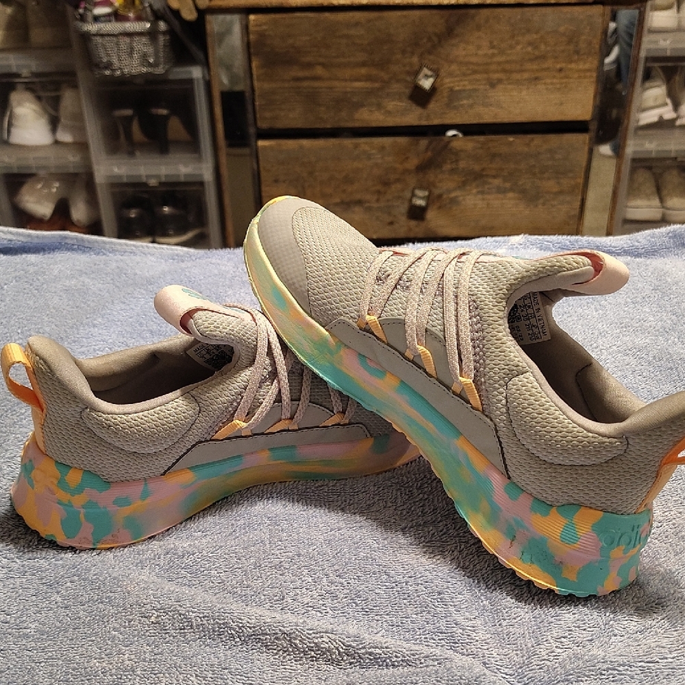 adidas Gray Sneakers with Multicolor Sole